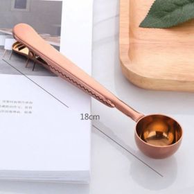 Two-in-one Stainless Steel Coffee Spoon Sealing Clip Kitchen Gold Accessories Recipient Cafe Expresso Cucharilla Decoration